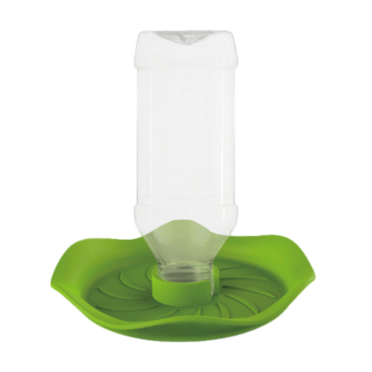 Reptile Water Bowl with Bottle for Lizard Gecko Snake Inverted Bottle Dispenser - Green Round L