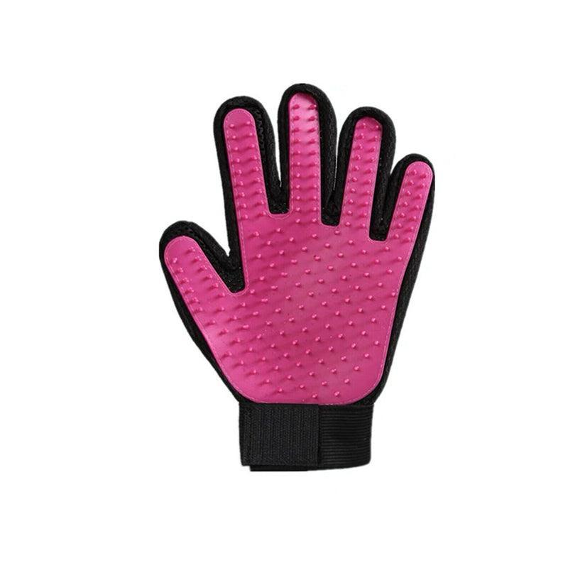 Pet Dog Cat Massage Hair Removal Grooming Comb Touch Cleaning Brush Magic Glove - Blue Right Hand