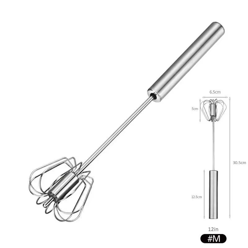 10/12/14Inch Stainless Steel Semi Automatic Whisk Blender for Home -Versatile Tool for Egg Beater, Milk Frother, Hand Push Whisk