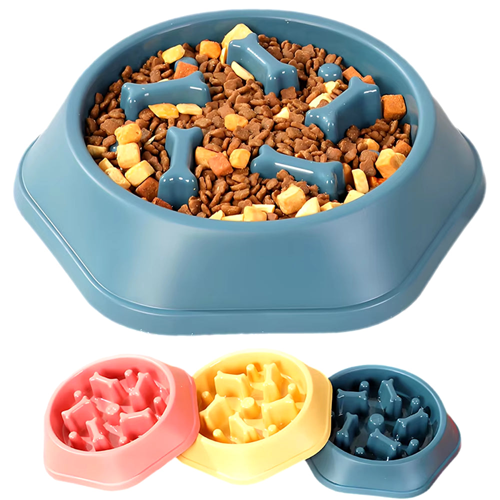 Slow Feeder Dog Bowl Anti-Choking Puppy Food Bowl Anti-Slip Pet Slow Eating Dog Dishes Puzzle Feeders for Dogs Small Medium