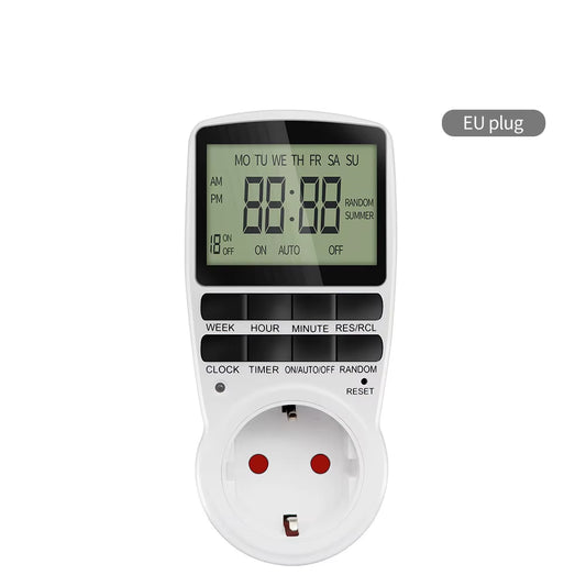 Electronic Digital Timer Switch 12/24 Hour Programmable Timing Socket 220V Kitchen Timer Outlet Time Control EU UK US AU FR Plug