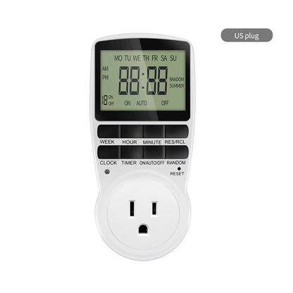 Electronic Digital Timer Switch 12/24 Hour Programmable Timing Socket 220V Kitchen Timer Outlet Time Control EU UK US AU FR Plug