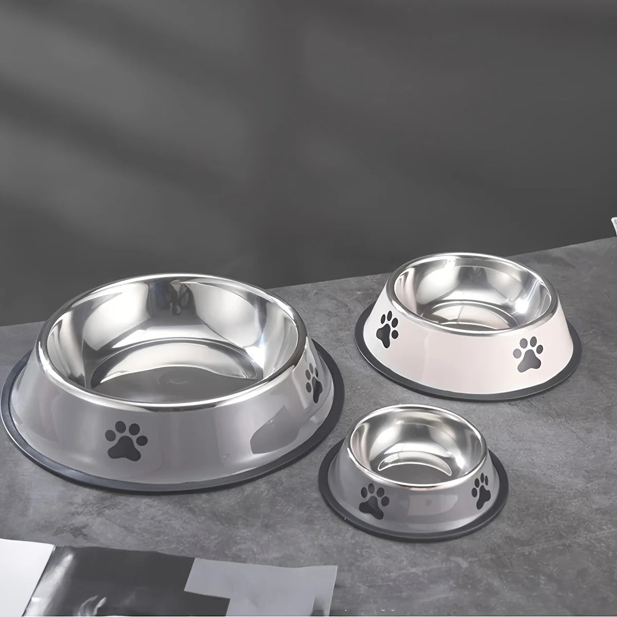 1PC Stainless Steel Pet Bowl Cat Bowl Dog Food Bowl Multi-Specification Anti-Fall Food Bowl Food Bowl Feeding Pet Supplies