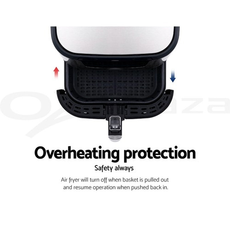 Devanti Air Fryer 7L LCD Fryers Kitchen Oven Airfryer Oil Free Healthy Cooker