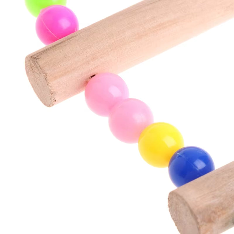 Birds Pets Parrots Ladders Climbing Toy Hanging Colorful Balls with Natural Wood Parrot Toys for Conures Parakeets Cockatiels