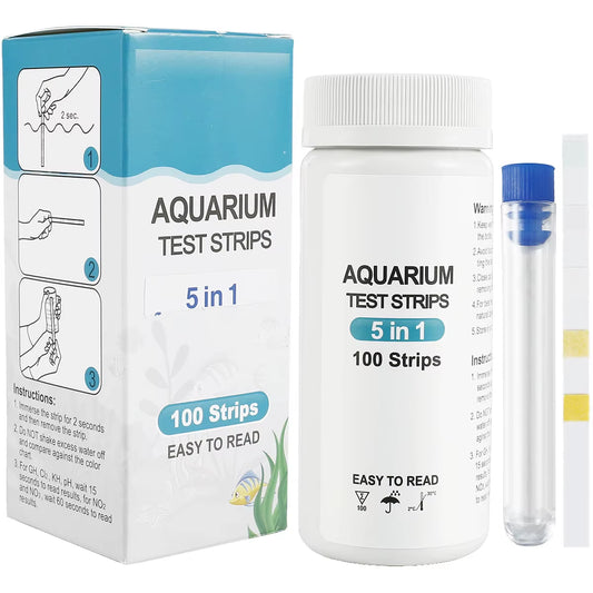 100Pcs 7 in 1 Water Quality Test Strips Fish Tank Test Kit Nitrate/Ph Total Hardness Test Strip Aquarium Water for Pisciculture
