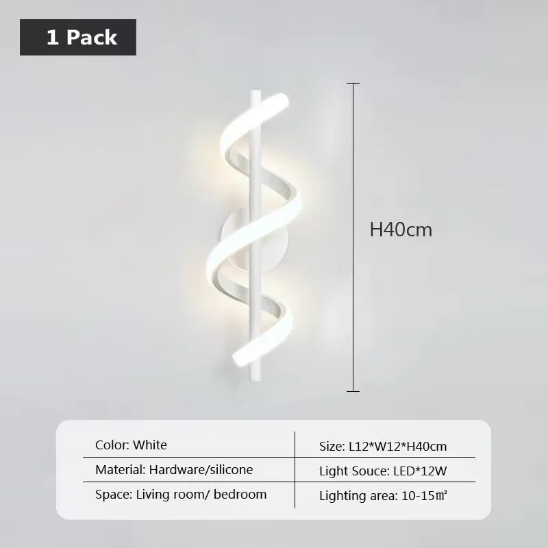 LED Wall Lamp Luxury Black White Gold Wall Decorative Lights for Bedroom Bedside Living Room Corridor Stairs Home Indoor Sconces