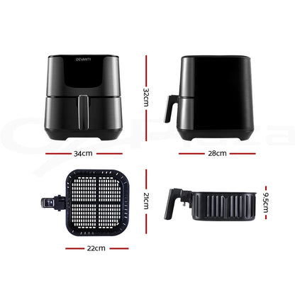 Devanti Air Fryer 7L LCD Fryers Kitchen Oven Airfryer Oil Free Healthy Cooker