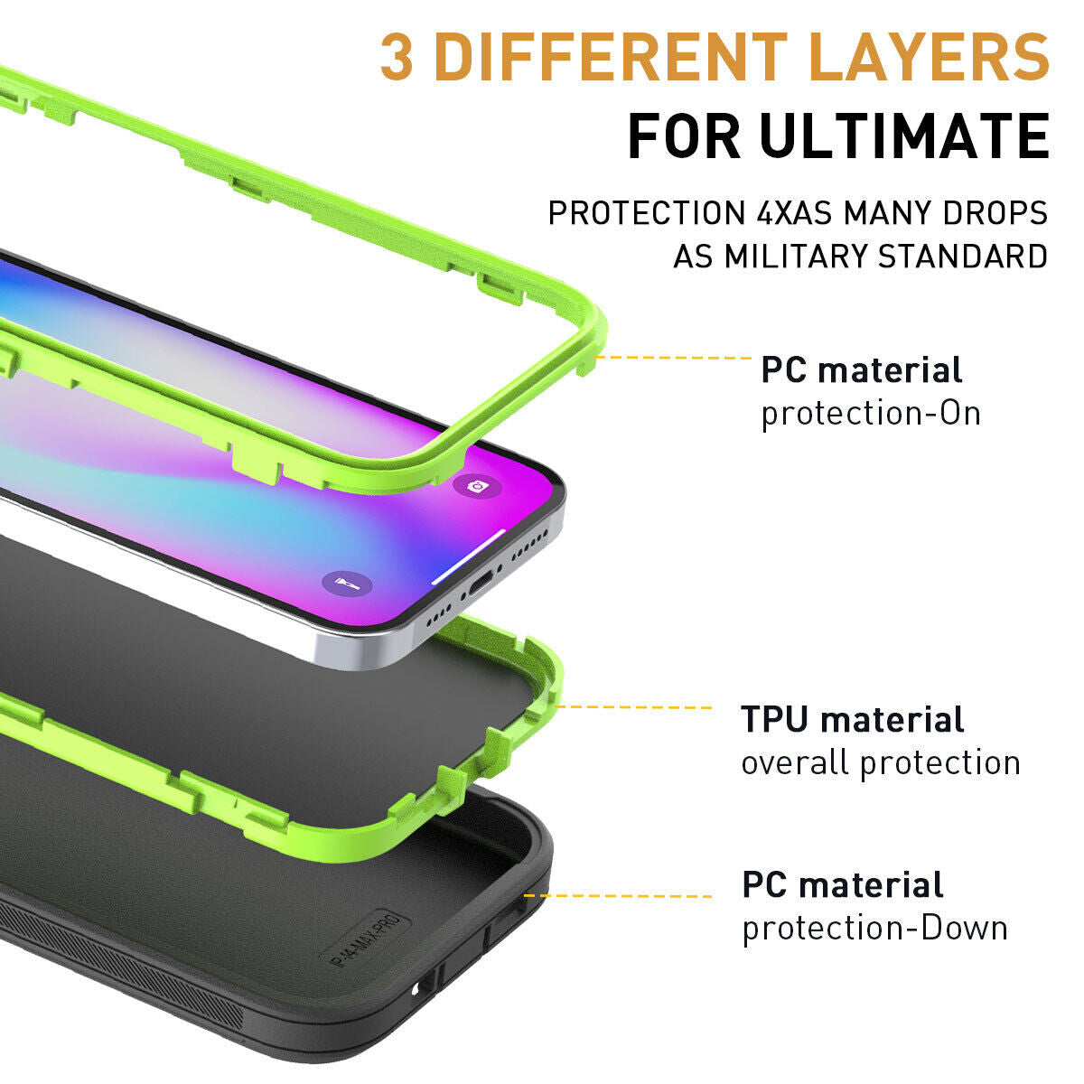 For Iphone 16 14 13 11 15 17 Pro Max 16E Case Rugged Shockproof Heavy Duty Cover