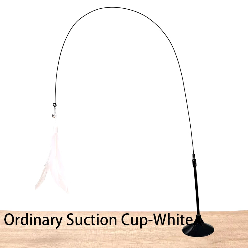 Interactive Cat Toy Handfree Cat Stick Playing Kitten Playing Teaser Wand Toy Suction Cup Bird/Feather Cat Wand Pet Supplies