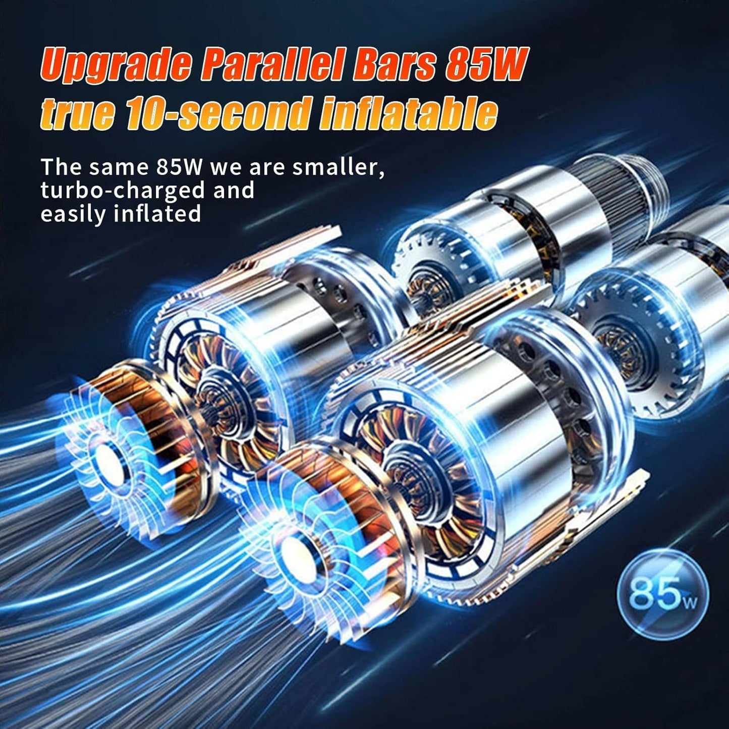 Tire Inflator Portable Air Compressor,150Psi 12V DC 6000Mah Cordless Car Air Pump,Electric Tire Pump with Auto-Off,Rechargeable,Led Lights,Digital Pressure Gauge,Fast Inflate,For Cars,Bike,Ball