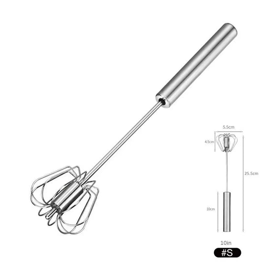 10/12/14Inch Stainless Steel Semi Automatic Whisk Blender for Home -Versatile Tool for Egg Beater, Milk Frother, Hand Push Whisk