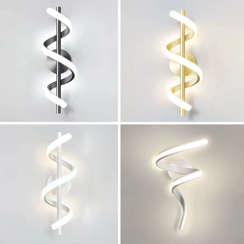 LED Wall Lamp Luxury Black White Gold Wall Decorative Lights for Bedroom Bedside Living Room Corridor Stairs Home Indoor Sconces