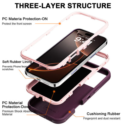 For Iphone 16 14 13 11 15 17 Pro Max 16E Case Rugged Shockproof Heavy Duty Cover