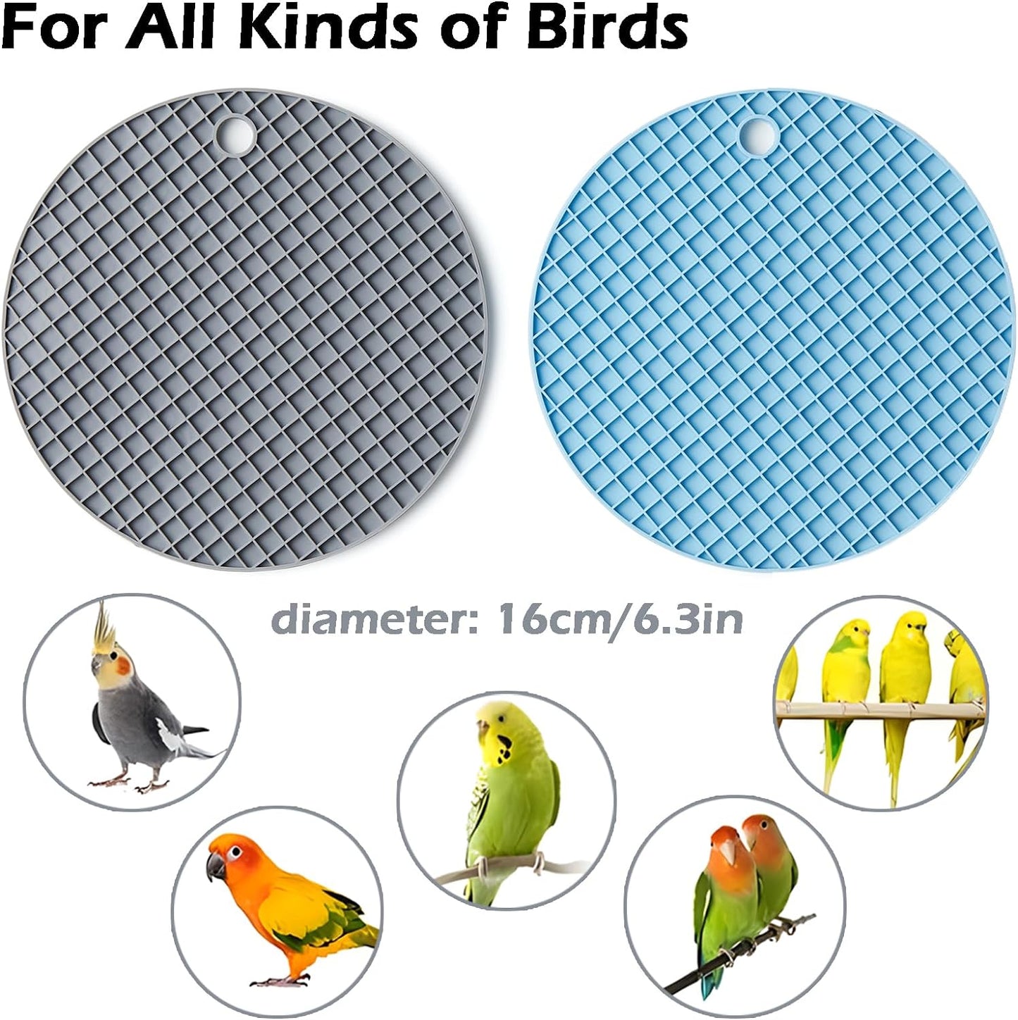 2Pcs Bird Foraging Toys Puzzle, Bird Slow Feeder Mats, Interactive Parrot Foraging Toys to Increase Feeding Time, Bird Enrichment Toys for Parakeet, Cockatiel, African Grey, Conure, Budgies