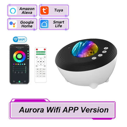 Star Projector LED Aurora Projector Bluetooth Speaker Night Light White Noise Galaxy Projector for Bedroom Kids Decoration Home