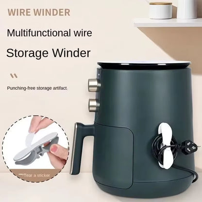 2Pcs Cord Winder Organizer for Kitchen Appliance Cord Wrapper Cable Management Clip Holder for Air Fryer Coffee Machine Fixer