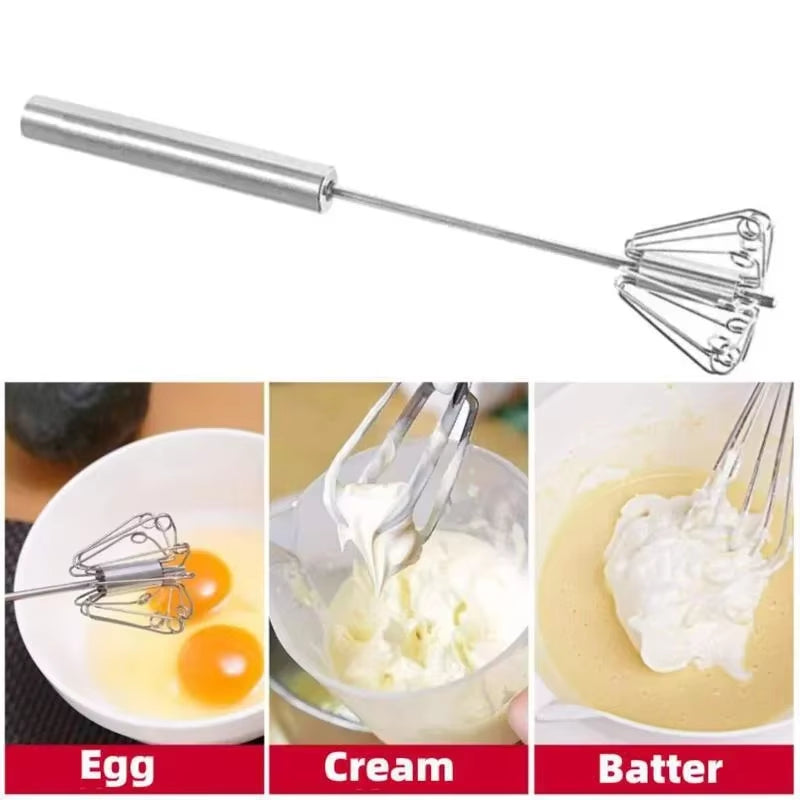10/12/14Inch Stainless Steel Semi Automatic Whisk Blender for Home -Versatile Tool for Egg Beater, Milk Frother, Hand Push Whisk