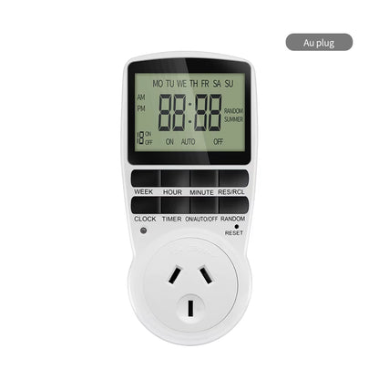 Electronic Digital Timer Switch 12/24 Hour Programmable Timing Socket 220V Kitchen Timer Outlet Time Control EU UK US AU FR Plug