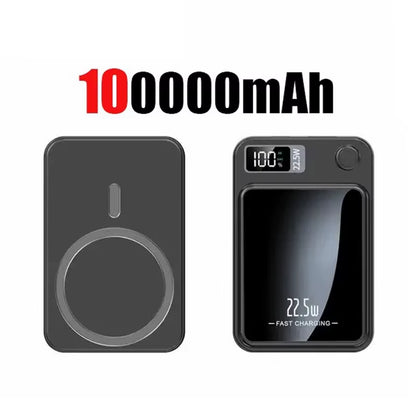 100000Mah Wireless Magnetic Power Bank Super Fast Charging Portable External Battery Powerbank Adapter for Iphone Huawei Samsung