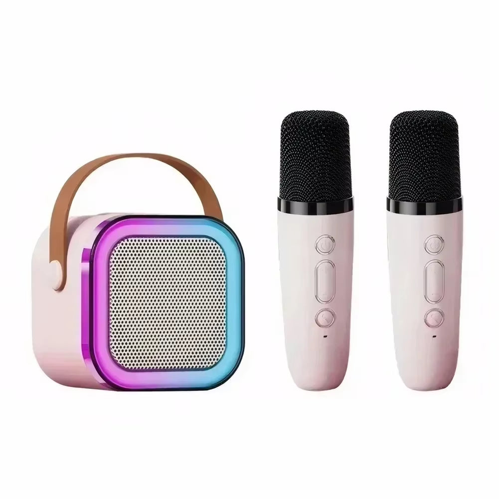 K12 Karaoke Machine Portable Bluetooth 5.3 PA Speaker System with 1-2 Wireless Microphones Home Family Singing Children'S Gifts
