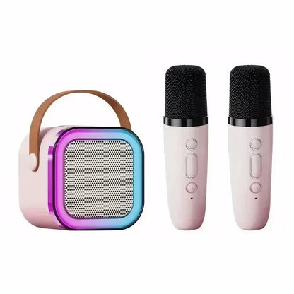 K12 Karaoke Machine Portable Bluetooth 5.3 PA Speaker System with 1-2 Wireless Microphones Home Family Singing Children'S Gifts