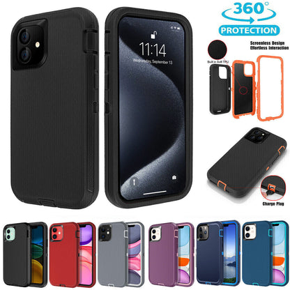For Iphone 16 14 13 11 15 17 Pro Max 16E Case Rugged Shockproof Heavy Duty Cover