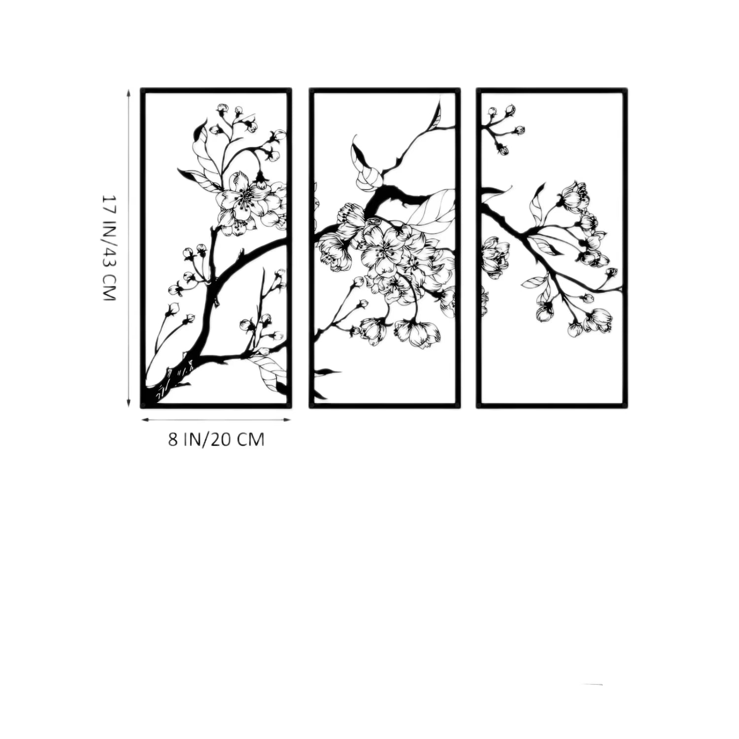 3Pcs Black Metal Wall Art Decor Tree of Life Metal Tree Wall Art Tree Sign Metal Wall Decoration Housewarming Hanging Wall Art