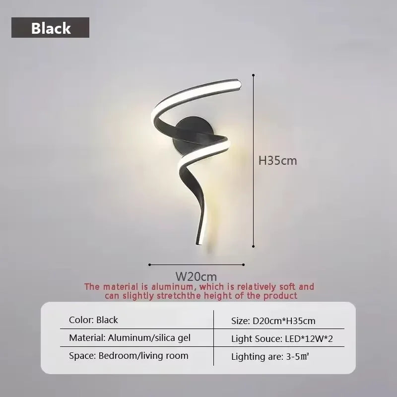 LED Wall Lamp Luxury Black White Gold Wall Decorative Lights for Bedroom Bedside Living Room Corridor Stairs Home Indoor Sconces