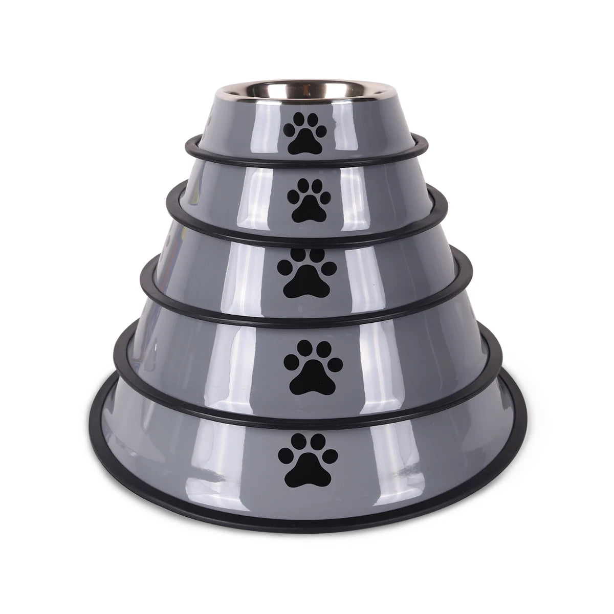 1PC Stainless Steel Pet Bowl Cat Bowl Dog Food Bowl Multi-Specification Anti-Fall Food Bowl Food Bowl Feeding Pet Supplies