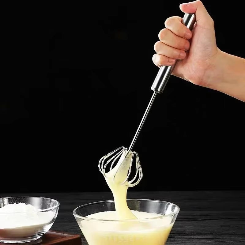10/12/14Inch Stainless Steel Semi Automatic Whisk Blender for Home -Versatile Tool for Egg Beater, Milk Frother, Hand Push Whisk