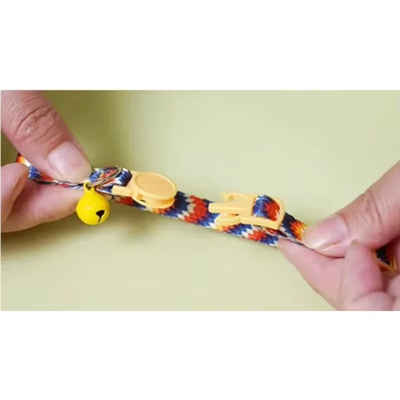 Colorful Collar Fit for Cat Puppy Necklace Adjustable 19-32Cm Collar Harness Cute Pattern Pet Dog Collar with Bells Pet Supplies