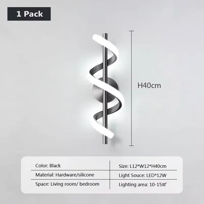 LED Wall Lamp Luxury Black White Gold Wall Decorative Lights for Bedroom Bedside Living Room Corridor Stairs Home Indoor Sconces