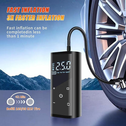 Tire Inflator Portable Air Compressor,150Psi 12V DC 6000Mah Cordless Car Air Pump,Electric Tire Pump with Auto-Off,Rechargeable,Led Lights,Digital Pressure Gauge,Fast Inflate,For Cars,Bike,Ball