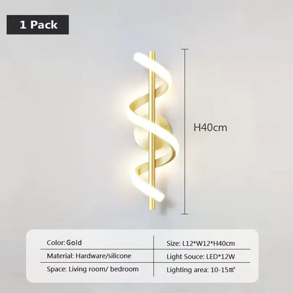 LED Wall Lamp Luxury Black White Gold Wall Decorative Lights for Bedroom Bedside Living Room Corridor Stairs Home Indoor Sconces