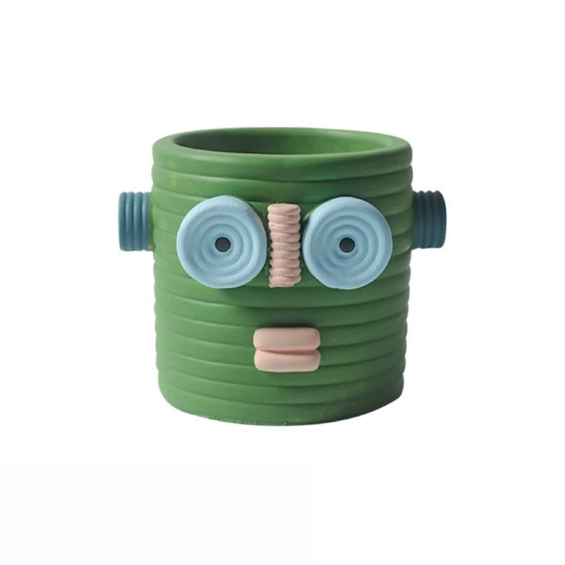 Dummy Robot Plant Flower Pot, Handmade Indoor / Outdoor Whimsical Ceramic Pots