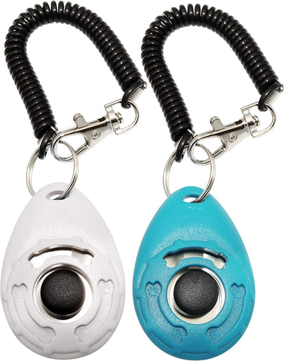 Training Clicker for Pet like Dog Cat Horse Bird Dolphin Puppy with Wrist Strap, 2 Pack