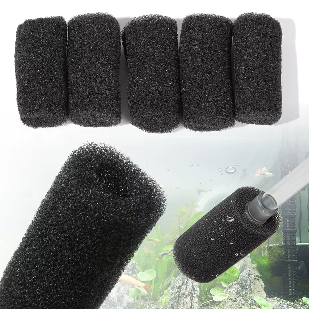 5 Pcs/Set Aquarium Biochemical Filter Sponge Fish Tank Inlet Water Pre-Filter Sponge Cartridge Replacement Filter Protector