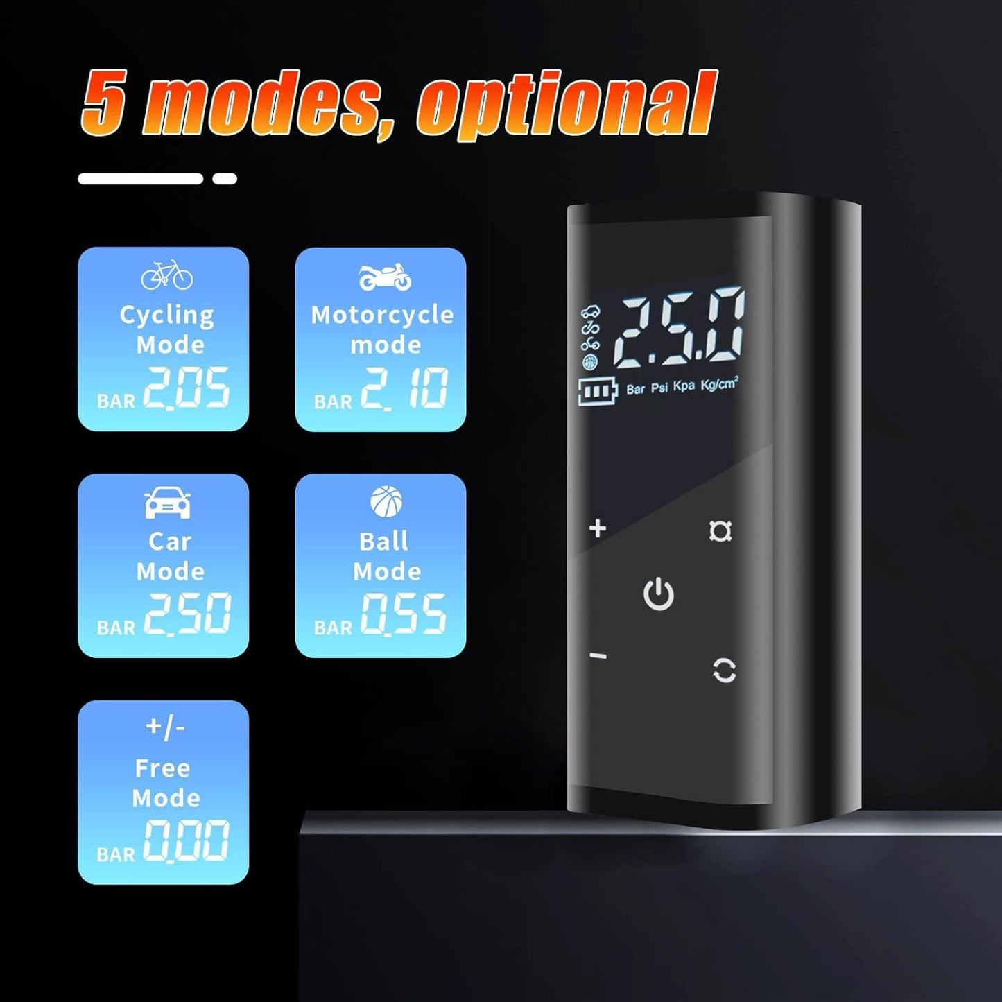 Tire Inflator Portable Air Compressor,150Psi 12V DC 6000Mah Cordless Car Air Pump,Electric Tire Pump with Auto-Off,Rechargeable,Led Lights,Digital Pressure Gauge,Fast Inflate,For Cars,Bike,Ball