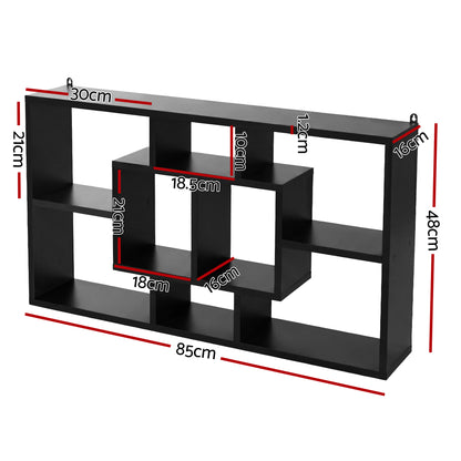 Artiss Floating Wall Shelves Bookshelf Black