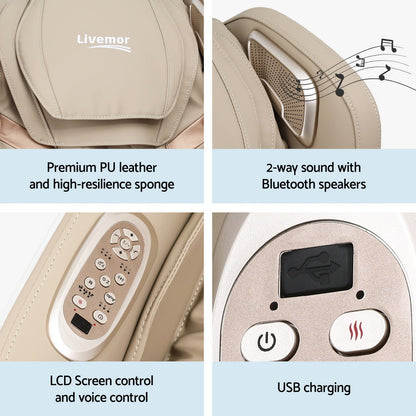 Livemor Massage Chair Electric Recliner Home Massager 3D OLIN