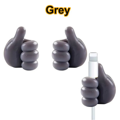 2/5/10Pcs Self Adhesive Thumb Hook Multifunction Adhesive Cable Clip Holder Creative Silicone Thumb Wall Hooks for Home Office
