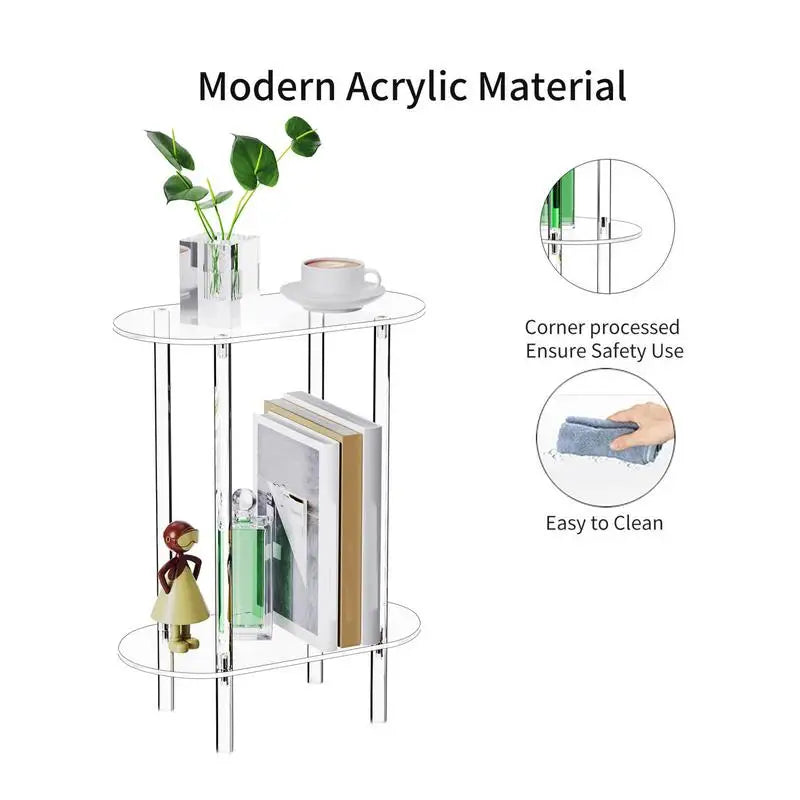 Sofa Table Side Transparent Tea Tables Auxiliary Table Acrylic Storage Cabinet Nightstands Acrylic Coffee Table for Home Decor