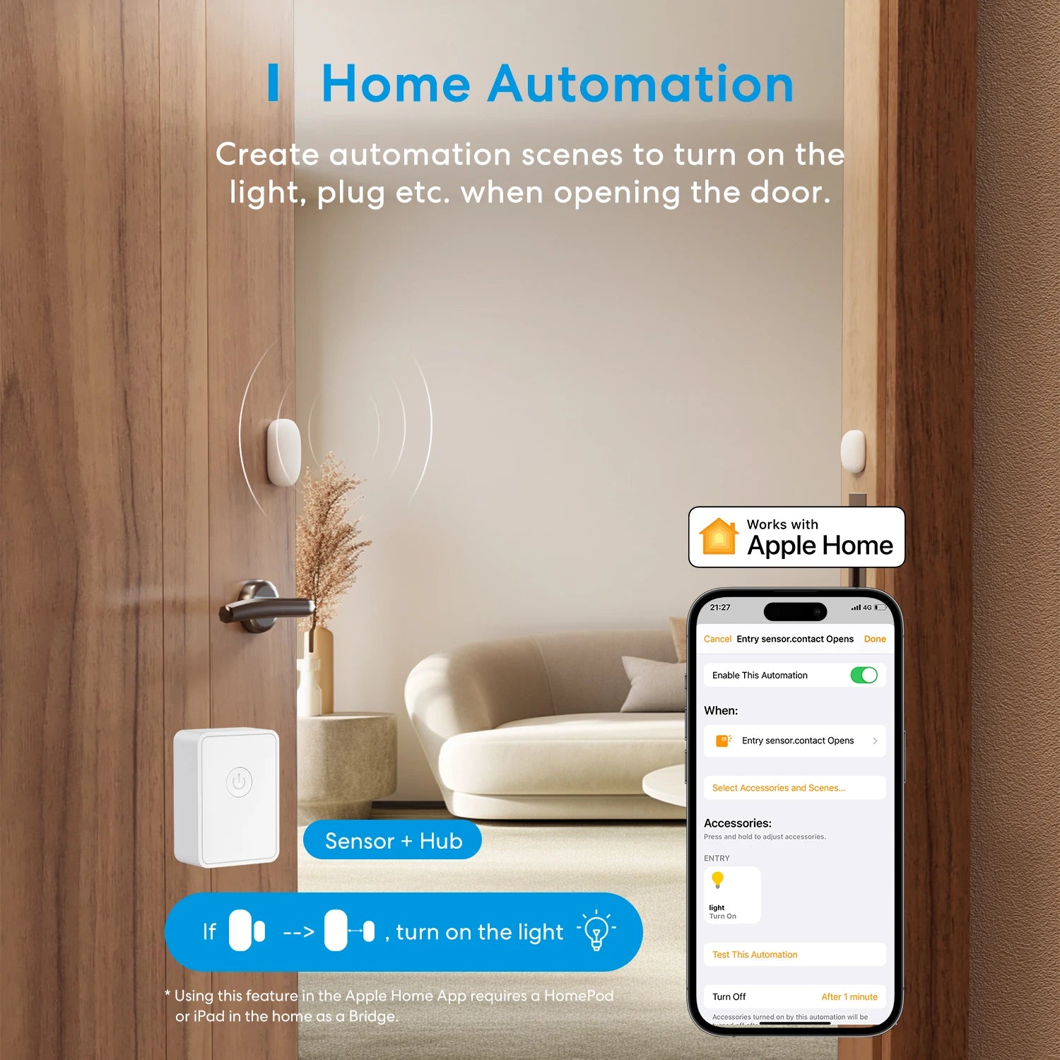 Homekit Wifi Smart Door Sensor Window Open Closed Detector Smart Home Security Protection Alarm Google Alexa Smartthings
