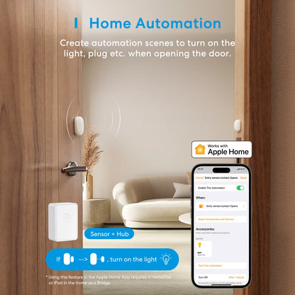 Homekit Wifi Smart Door Sensor Window Open Closed Detector Smart Home Security Protection Alarm Google Alexa Smartthings