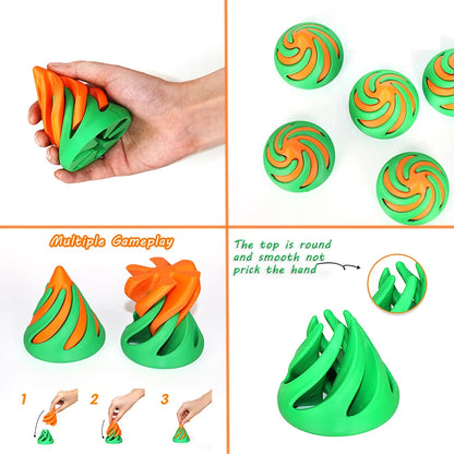Kids 3D Printed Spiral Cone Fidgeting Toy Impossible Pyramid Passthrough Sculpture Antistress Anxiety Relieving Game Adults Toys