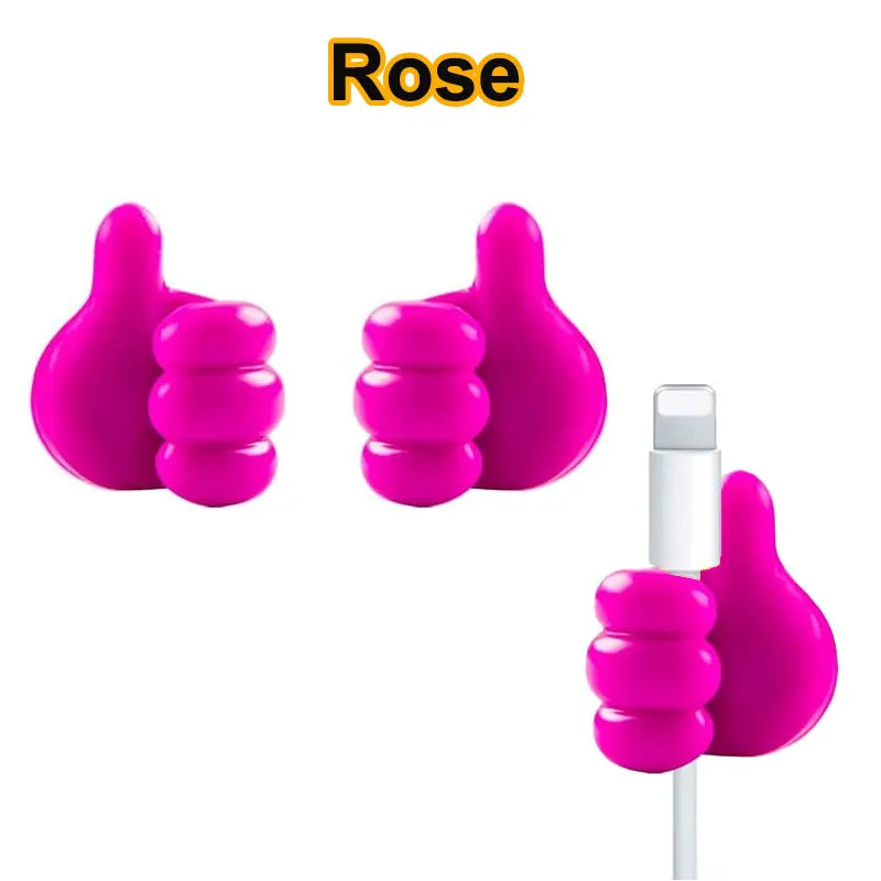 2/5/10Pcs Self Adhesive Thumb Hook Multifunction Adhesive Cable Clip Holder Creative Silicone Thumb Wall Hooks for Home Office