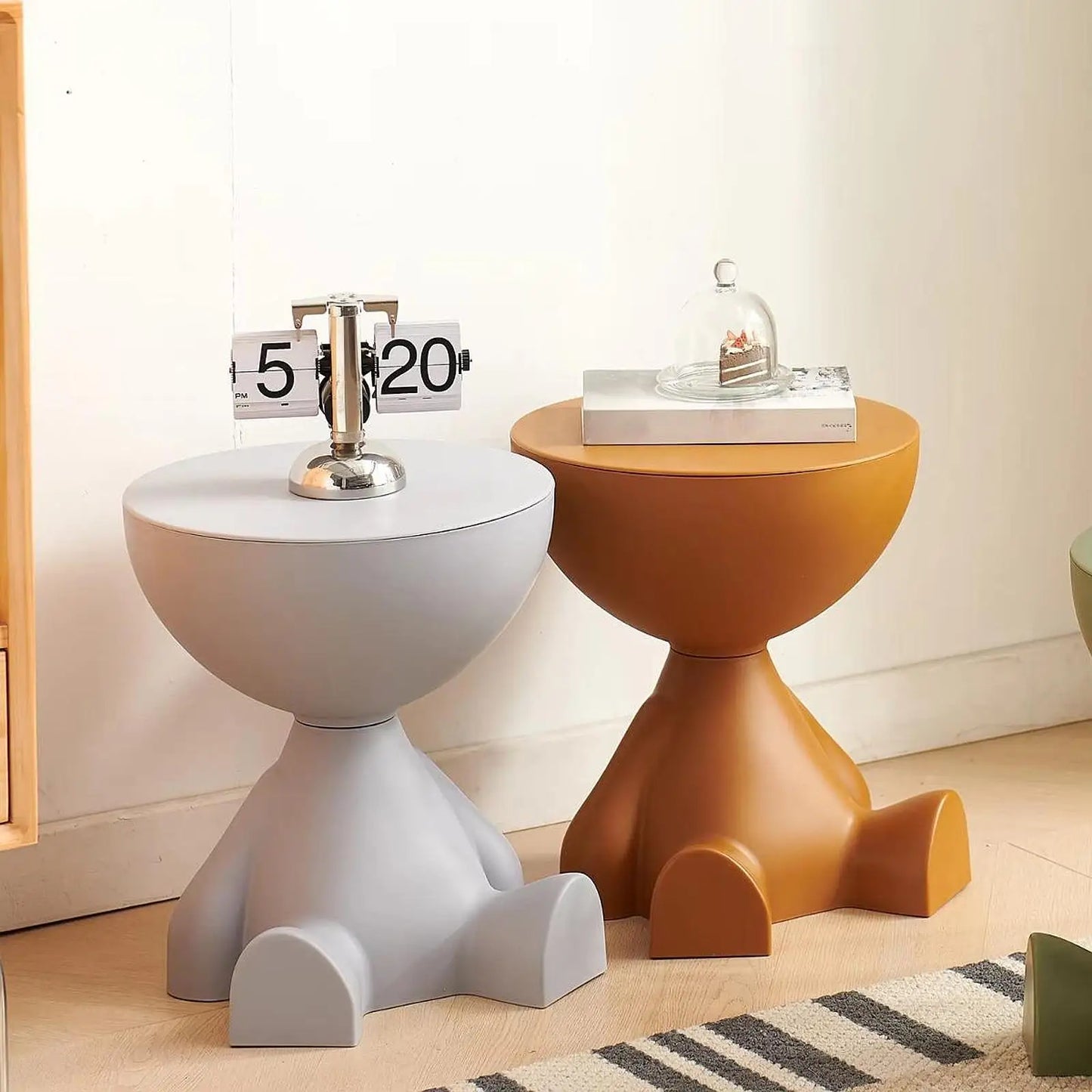 Creative Side End Table Flat Head Bedside Table Multifunction Sofa Side Edge Table for Household Office Minimalist Coffee Table