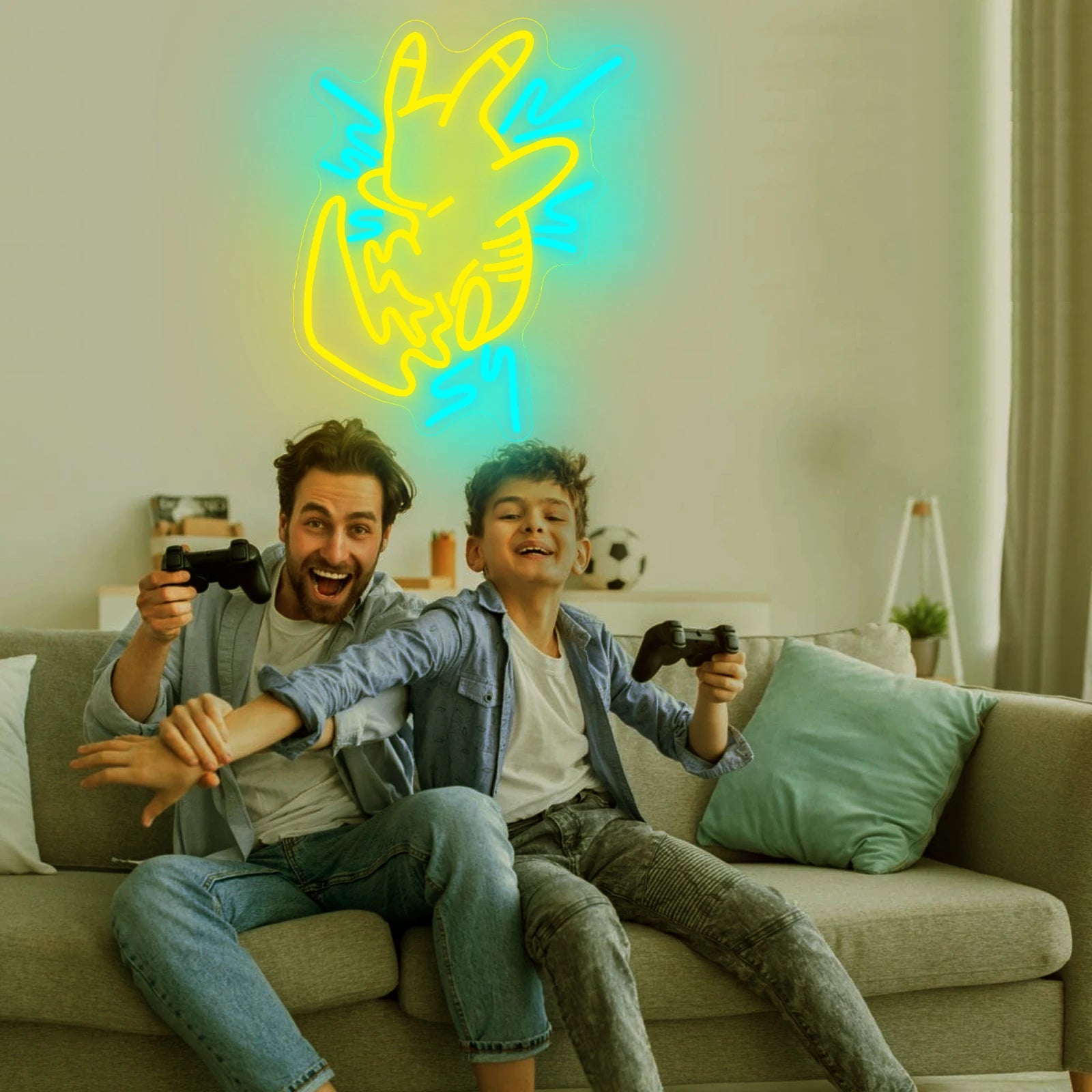 Pikachu Neon Sign for Gaming Room Cartoon Anime LED Neon Light Sign Perfect for Bedroom Home Birthday Party Bar Wall Decor Gifts