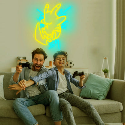 Pikachu Neon Sign for Gaming Room Cartoon Anime LED Neon Light Sign Perfect for Bedroom Home Birthday Party Bar Wall Decor Gifts